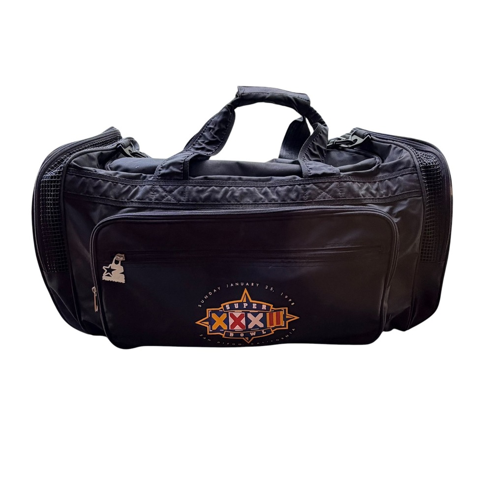 Vintage 1998 Starter Super Bowl XXXII Duffel Bag Black Crown Royal NFL San Diego